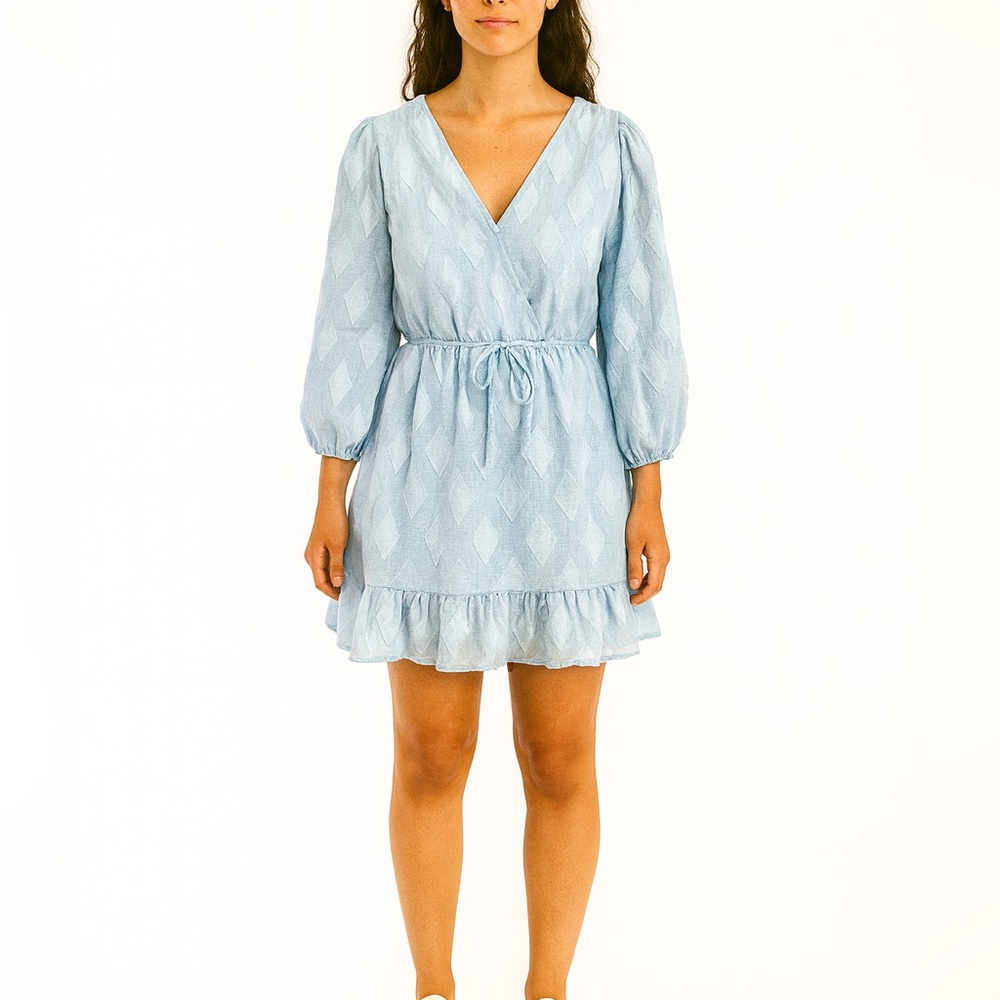 Nordstrom Blu Pepper Size Medium Light Blue Bohemian Style Dress.
